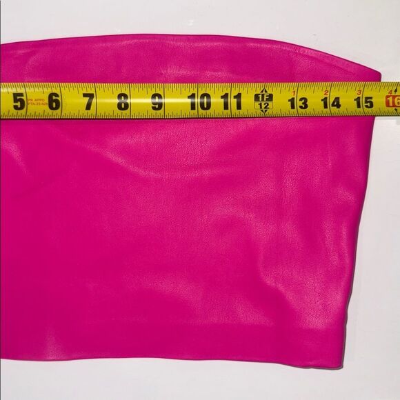 NWT Susana Monaco Faux Leather Cropped Tube Top Link Glow Large - Picture 5 of 10
